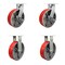 Service Caster 12'' Heavy Duty Red Poly on Cast Iron Caster Set 4 Swivel Locks 2 Brakes, 4PK CRAN-KP92S1230-PUR-RS-SLB-BSL-2-BSL2 - alternate 1